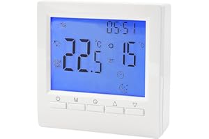 Surplex Termostato digital para caldera de gas, montaje en pared, control de calefacción por suelo radiante, con protección infantil y anticongelante