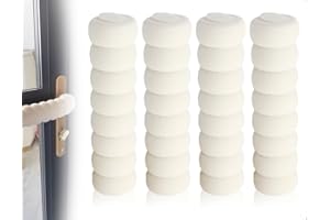 Emezddo Lot de 4 butées de poignée de porte en mousse, protection de poignée de porte, butée de poignée de porte, cache-poignée, pour protéger les portes de chambre, les murs et les meubles (blanc)