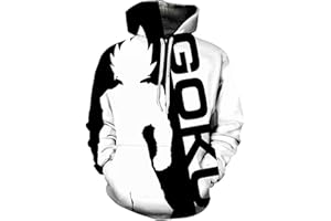 CHENMA Herren Japanischer Anime Cosplay Goku 3D-Druck Pullover Kapuzen-Sweatshirt mit Kängurutasche