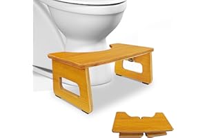RayLove Toilettenhocker aus Holz – WC-Trittbrett aus Holz – Fußstütze mit Einstellbarer Höhe – Damm- und Verstopfungsbehandlung, von Ärzten empfohlen