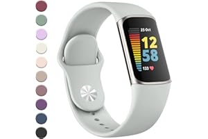 YLK Armband für Fitbit Charge 5 Armband/Fitbit Charge 6 Armband Damen Herren, Verbessertes Silikon Uhrenarmband Sport Verstellbares Ersatzband für Fitbit Charge 5 Armbänder/Charge 6 Armbänder