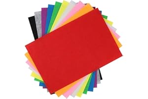 JOYSKY 10 arkuszy filcowych 1 mm, wielokolorowe, A4, 10 arkuszy filcowych dla dzieci, rękodzieło, patchwork, 10 kolorów, przezroczysty papier, pomarańczowy, kolorowy, przezroczysty papier,