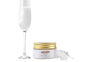 E-Kongton Silver Edible Luster Dust: 7 Grams Edible Glitter for Drinks, Fondant, Cake Decorating, Cookie, Chocolates and More, Food Grade Dust on Shine, Edible Metallic Powder, Vegan & Gluten Free