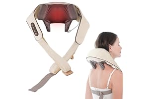 JOYYKO Neck Massager with Heat, Shiatsu Neck and Back Massager with Heat, Cordless Shoulder Massager for Deep Tissue Pain Relief, 6D Kneading Heated Neck Massage for Cervical Leg, Gift for Mom, Dad