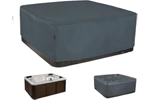 HENTEX Whirlpool Outdoor Abdeckung, Rechteckige Pool Cover, Winterabdeckplane Poolabdeckung, Grau, 220x220x85H cm