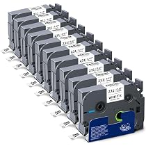 3 Rubans Brother TZe-221 Compatibles - 9mm, Noir Sur Blanc, 8m, Pour étiqueteuses PT-E110, H100, Etc.