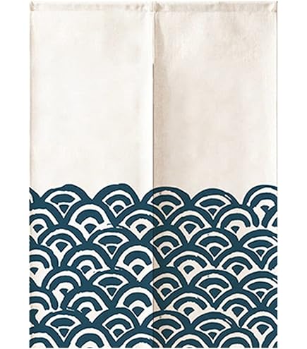 Rideau Noren Japonais Motif Carpe - 70x120 Cm, Coton-lin, Pour Porte, Fenêtre, Séparation De Pièce