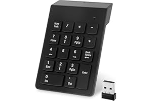 SMCEHEYA Wireless Numeric Keypad 18 Key Number Pad for Laptop 2.4G Mini Keyboard Numberpad Portable with USB Receiver, Office Calculating, for Notebook, Desktop, PC, Windows Compatible