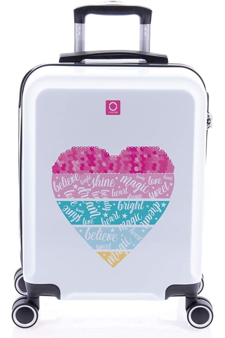 AGATHA RUIZ DE LA PRADA - Maleta Cabina Juvenil Rígida, Resistente y Ligera  de Marca AGATHA RUIZ DE LA PRADA 55x40x20cm Trolley Equipaje de Mano  Candado con Combinación 131150, Color Fucsia :