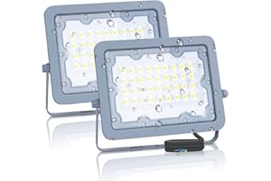 Aigostar Focos LED Exterior 30W Foco LED Exterio 4000K Luces LED Exterior 2450LM a prueba de agua IP65 para patio, jardín, garajes, 2 piezas