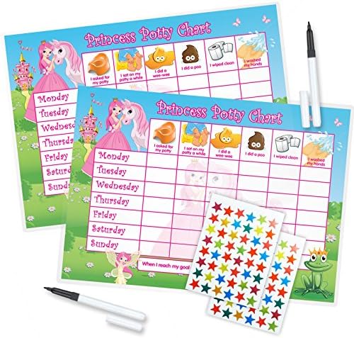 Funky Monkey House TWIN PACK Princess Potty Training TWIN PACK (including FREE Star Stickers and Pen)