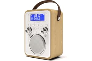 DAB/DAB+ & FM Portable Digital Radio | Bluetooth | Remote Control | Rechargeable Battery | Dual Alarms & Sleep Timer | Perfect for Home, Office or Outdoors | AZATOM Blackfriars 2 (OAK)