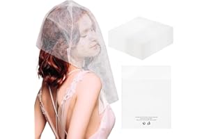 QINGZY 50 Piezas Protector Desechable para Maquillaje Tela No Tejida Cubierta Facial Transpirable Máscara Cosmética Protección de Ropa para Vestuarios Bodas Salones de Belleza Mujeres Niñas