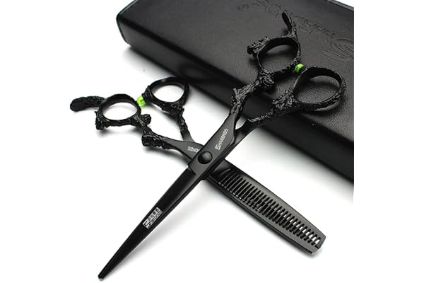 Poignée de robinet de ciseaux à cheveux professionnels 6/7 / 7.5/8 / 9 pouces pour coiffeur (6 pouces 2 pièces-D)