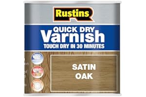 RUSTINS VSOA500 Quick Dry Varnish, Satin Oak, 500ml
