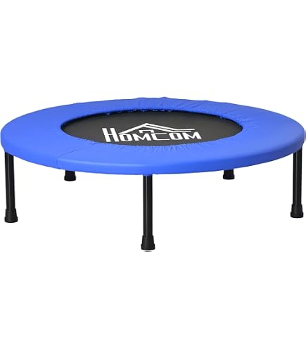 KOMFOTTEU Trampoline Mini 97 Cm Pliable - Fitness Enfants & Adultes, 150 Kg, Intérieur Extérieur