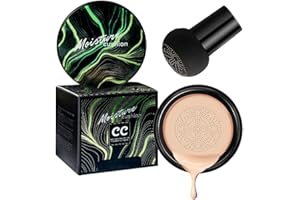 GL-Turelifes Mushroom Head CC Cream Air Cushion Foundation Water Feeling Flawless BB Cream Moisturizing Oil Control,Long Lasting, Lightweight & Smoothing Natural Concealer (#02 Natural, 15 oz)