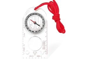 TNSOYCA Brújula de navegación transparente, brújula de orientación para senderismo explorador y supervivencia, con declinación ajustable y cordón