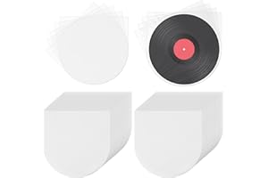ICHOWHO 12 Inch Vinyl Inner Sleeves, 50 PCS Record Sleeves Anti Static Round Vinyl Protective Covers for 12 Inch Record Albums LP