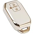 Shopoflux TPU Key Cover for Suzuki and Toyota Models - Compatible with Baleno, Grand Vitara, XL6, Swift, Brezza, Celerio, Ignis, Ertiga, Dzire, Fronx, Urban Cruiser, Rumion, Glanza, Hyryder (White)