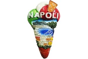 WEDARE MAGNET SOUVENIR Imán para nevera de Nápoles Italia 3D de helados de resina, recuerdos de viaje, decoración hecha a mano para el hogar y la cocina de Nápoles