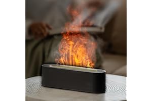 ZYGSEVE Flame Diffuser, Upgrade 7 Colour Lights Essential Oil Diffuser, Super Quiet Aromatherapy Diffuser, Electric Aroma Diffuser, Waterless Auto-Off for Home Office Room, Black