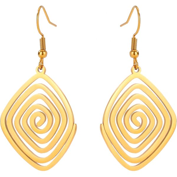 2 Stück Meer Wellen Spirale Ohrringe - Edelstahl Creolen Für Damen 2,7cm