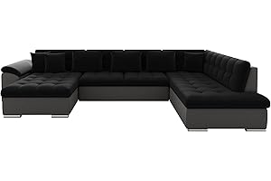 Mirjan24 Divano angolare Niko Bis, design divano con funzione di sonno e cassapanca per letto a U, colore a scelta dal produttore (divano angolare sinistro, Soft 029 + Kronos 07)