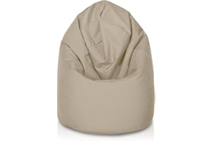 Bepouf - Pouf a Sacco Morbido in Poliestere con Imbottitura in Palline di Polistirolo, Poltrona a Sacco Adatta per Camera e Salotto - Dimensione Mega 135Hx85, Colore Beige