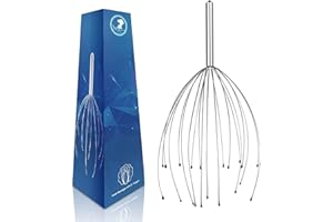 PEUTPY Masajeador de cabeza de con 20 antena,Plata