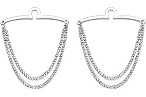 RunootPR 1/2Pcs Men's Tie Chains Cross Gold Silver Tie Clip with Double Chain Classic Necktie Chains Business Wedding Jewelry Gift