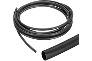 sourcing map 6mm Heat Shrink Tubing Waterproof, 4:1 Dual Wall Marine Adhesive Lined Industrial Heat Shrink Tube Wiring Wrap 10ft 1/4 Inch, Black-3m
