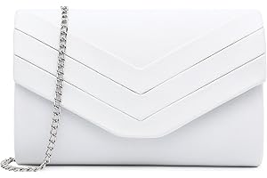 Milisente Pochette Donna Clutches Morbida Scamosciato Busta da sera Borsa Classic Clutch Purse (Bianca)