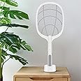 Explopur Electric Bug Zapper Racket, Mosquito Killer, Fruit Fly Swatter Zap, Two-In-One USB Rechargeable Electronic Swatter Pest Control, LED Lighting Lamp, 3 Layer Mesh Safe to Touch
