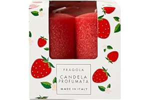 Set da 4 candele profumate - Fragola- in Cera Vegana- Pocket Season - Primavera/Estate - Made in Italy- Cereria Di Giorgio - Regalo