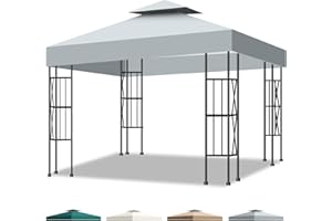 Inoamity Telo Ricambio Gazebo 3x3m Impermeabile con Doppio Strato, Protezione UV 95%, Ventilazione Ottimizzata, Facile Montaggio - Compatibile per Giardino, Terrazza, Camping e Spiaggia