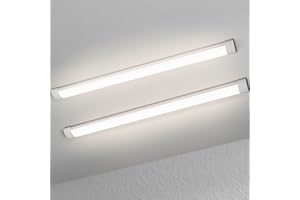muzha 2 Packs LED Batten Lights，PC Body， 5FT 50W 4000k 5000lm,Low Profile Wall or Ceiling Surface Mounted Fitting for Home/Workshop/Office/School Restaurant (5FT)
