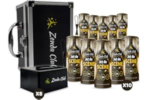 Zenda Club® Kit Feu d’Artifice Mariage – 8 Déclencheurs + 10 Jets de Scène Dorés 3 mètres / 60 secondes – Télécommandes Sans Fil – Effets Spéciaux Fête, DJ, Soirée, Intérieur & Extérieur