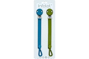 Infatot® Silicone Dummy Clips for Baby Boys & Girls - Dummy Clip Pacifier Holder, Soother Chains, Soother Clips, Dummy Straps, Pacifier Clips, Dummy Holder to Keep Pacifiers Clean - Teal & Jade