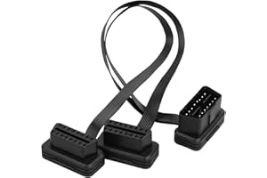 YILANJIN OBD2 Extension Cable Y Splitter, 16Pin Male to Dual Female, Car Diagnostic Parts, Ultra Low Profile Adapter (Straight Port)