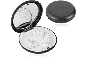 JJUNW Puszka na aparaty ortodontyczne z lustrem, puszka z klamrą magnetyczną, pudełko na protezy, pudełko na protezy, szyna do zgryzienia, szyna do zgryzienia, czarna, czarny, puszka na aparat