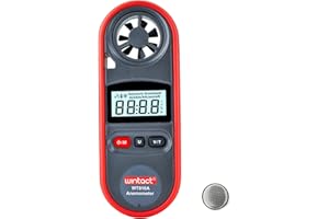 Wintact Handheld Anemometer Small Digital Vane Wind Speed Meter Gauge, Pocket Air Flow Velocity Tester with Measuring Wind Temperature 14℉ to 113℉ for House HVAC Duct Outdoor Kite Boat Sailing Surfing