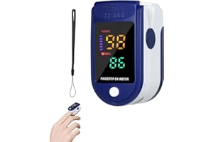 GROSION Finger Pulse Oximeter,Oxygen Monitor Finger Adults with LED Display,Oxygen Monitor Finger Kids with Hanging Chain,Sats Monitor for Outdoor Travel Home Hospital