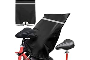 FGen Housse de Pluie pour siège de vélo Enfant, Universelle Housse Imperméable pour Siège Vélo Enfant, avec Bandes Réfléchissantes, pour Enfant Siège de Vélo arrière , Noir