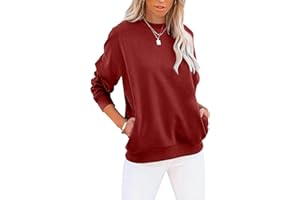 Cuptacc Felpa Donna Senza Cappuccio Maglietta Donna Girocollo Maniche Lunghe con Tasche T Shirt Donna