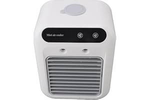 Pssopp Portable Mini Air Cooler with Rechargeable Lithium Battery, USB Personal Cooling Fan for Home Office Indoor Outdoor Use
