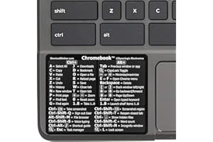 SYNERLOGIC Chrome OS Reference Keyboard Shortcut Sticker - No-residue Vinyl - Size 3"x2.4" for any brand Chromebook Laptop running Chrome OS (Black)