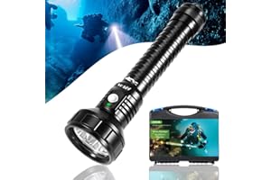 APLOS AP200 Diving Torch, 20000 Lumens, IPX8 Waterproof, Rechargeable Underwater Torch with 5000 mAh Battery and Charger