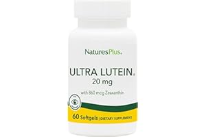 NATURE'S PLUS NaturesPlus Ultra Lutein - High Potency Lutein Supplement with Zeaxanthin - Science Backed Pure FloraGlo Lutein, Easy to Swallow, One A Day - Gluten Free - 60 Softgel Capsules