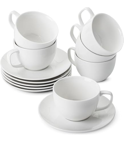 Klikel Tea Cups And Saucers Set - 6 Piece White Nigeria | Ubuy - View #4